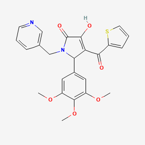 molecular formula C24H22N2O6S B3987361 3-hydroxy-1-(3-pyridinylmethyl)-4-(2-thienylcarbonyl)-5-(3,4,5-trimethoxyphenyl)-1,5-dihydro-2H-pyrrol-2-one 