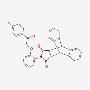 molecular formula C33H25NO4 B3987373 17-{2-[2-(4-methylphenyl)-2-oxoethoxy]phenyl}-17-azapentacyclo[6.6.5.0~2,7~.0~9,14~.0~15,19~]nonadeca-2,4,6,9,11,13-hexaene-16,18-dione 