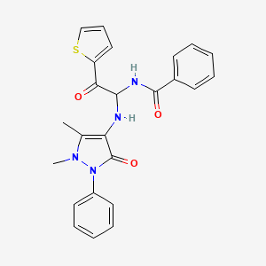 N-[1-[(1,5-dimethyl-3-oxo-2-phenyl-2,3-dihydro-1H-pyrazol-4-yl)amino]-2-oxo-2-(2-thienyl)ethyl]benzamide