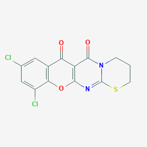 9,11-dichloro-3,4-dihydro-2H,6H,7H-chromeno[2',3':4,5]pyrimido[2,1-b][1,3]thiazine-6,7-dione