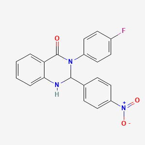 molecular formula C20H14FN3O3 B3987415 3-(4-fluorophenyl)-2-(4-nitrophenyl)-2,3-dihydro-4(1H)-quinazolinone 