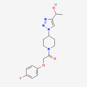 molecular formula C17H21FN4O3 B3987425 1-(1-{1-[(4-fluorophenoxy)acetyl]-4-piperidinyl}-1H-1,2,3-triazol-4-yl)ethanol 