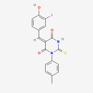 5-(4-hydroxy-3-iodobenzylidene)-1-(4-methylphenyl)-2-thioxodihydro-4,6(1H,5H)-pyrimidinedione