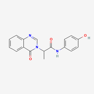 molecular formula C17H15N3O3 B3987460 N-(4-hydroxyphenyl)-2-(4-oxo-3(4H)-quinazolinyl)propanamide 