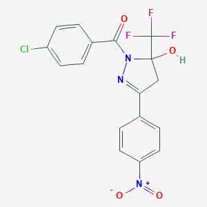 1-(4-chlorobenzoyl)-3-(4-nitrophenyl)-5-(trifluoromethyl)-4,5-dihydro-1H-pyrazol-5-ol