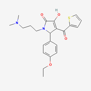 molecular formula C22H26N2O4S B3987498 1-[3-(dimethylamino)propyl]-5-(4-ethoxyphenyl)-3-hydroxy-4-(2-thienylcarbonyl)-1,5-dihydro-2H-pyrrol-2-one 