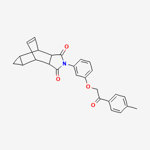 4-{3-[2-(4-methylphenyl)-2-oxoethoxy]phenyl}-4-azatetracyclo[5.3.2.0~2,6~.0~8,10~]dodec-11-ene-3,5-dione