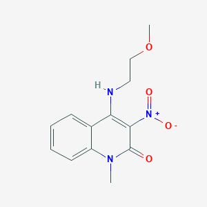 molecular formula C13H15N3O4 B3987542 4-[(2-methoxyethyl)amino]-1-methyl-3-nitro-2(1H)-quinolinone 