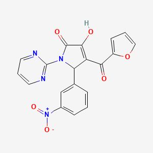 4-(2-furoyl)-3-hydroxy-5-(3-nitrophenyl)-1-(2-pyrimidinyl)-1,5-dihydro-2H-pyrrol-2-one