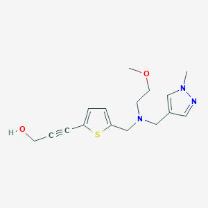 molecular formula C16H21N3O2S B3987588 3-[5-({(2-methoxyethyl)[(1-methyl-1H-pyrazol-4-yl)methyl]amino}methyl)-2-thienyl]prop-2-yn-1-ol 