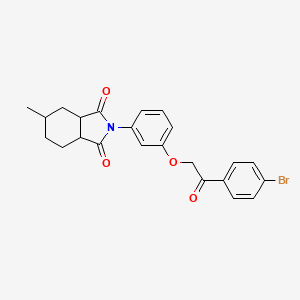 molecular formula C23H22BrNO4 B3987589 2-{3-[2-(4-bromophenyl)-2-oxoethoxy]phenyl}-5-methylhexahydro-1H-isoindole-1,3(2H)-dione 