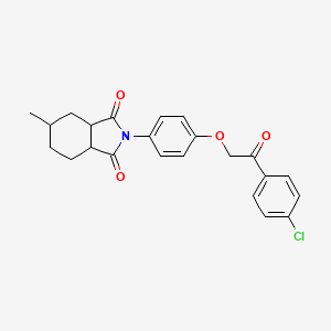 molecular formula C23H22ClNO4 B3987623 2-{4-[2-(4-chlorophenyl)-2-oxoethoxy]phenyl}-5-methylhexahydro-1H-isoindole-1,3(2H)-dione 