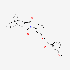 4-{3-[2-(3-methoxyphenyl)-2-oxoethoxy]phenyl}-4-azatetracyclo[5.3.2.0~2,6~.0~8,10~]dodec-11-ene-3,5-dione