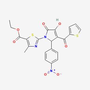 ethyl 2-[3-hydroxy-5-(4-nitrophenyl)-2-oxo-4-(2-thienylcarbonyl)-2,5-dihydro-1H-pyrrol-1-yl]-4-methyl-1,3-thiazole-5-carboxylate