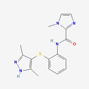 molecular formula C16H17N5OS B3987633 N-[2-[(3,5-dimethyl-1H-pyrazol-4-yl)sulfanyl]phenyl]-1-methylimidazole-2-carboxamide 