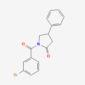 molecular formula C17H14BrNO2 B3987655 1-(3-bromobenzoyl)-4-phenyl-2-pyrrolidinone 