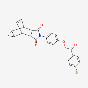 4-{4-[2-(4-bromophenyl)-2-oxoethoxy]phenyl}-4-azatetracyclo[5.3.2.0~2,6~.0~8,10~]dodec-11-ene-3,5-dione