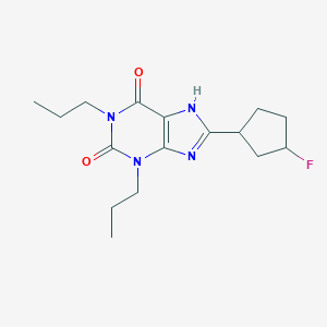 molecular formula C16H23FN4O2 B039877 8-(3-Fluorocyclopentyl)-1,3-dipropyl-3,7-dihydro-1H-purine-2,6-dione CAS No. 117723-68-9