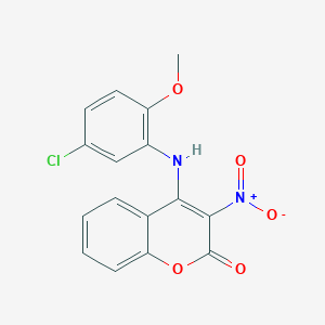 molecular formula C16H11ClN2O5 B3987707 4-[(5-chloro-2-methoxyphenyl)amino]-3-nitro-2H-chromen-2-one 