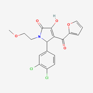 molecular formula C18H15Cl2NO5 B3987734 5-(3,4-dichlorophenyl)-4-(2-furoyl)-3-hydroxy-1-(2-methoxyethyl)-1,5-dihydro-2H-pyrrol-2-one 