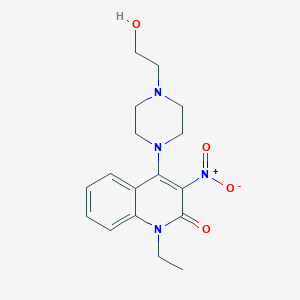 molecular formula C17H22N4O4 B3987746 1-ethyl-4-[4-(2-hydroxyethyl)-1-piperazinyl]-3-nitro-2(1H)-quinolinone 