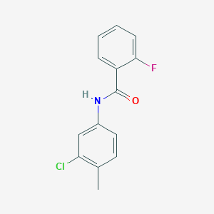 molecular formula C14H11ClFNO B398775 N-(3-chloro-4-methylphenyl)-2-fluorobenzamide CAS No. 331445-10-4