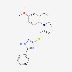 molecular formula C23H26N4O2S B3987754 6-methoxy-2,2,4-trimethyl-1-{[(5-phenyl-4H-1,2,4-triazol-3-yl)thio]acetyl}-1,2,3,4-tetrahydroquinoline 