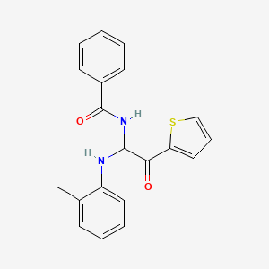 molecular formula C20H18N2O2S B3987771 N-[1-[(2-methylphenyl)amino]-2-oxo-2-(2-thienyl)ethyl]benzamide 