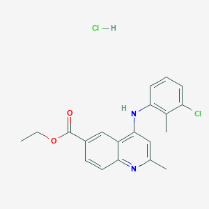 molecular formula C20H20Cl2N2O2 B3987783 ethyl 4-[(3-chloro-2-methylphenyl)amino]-2-methyl-6-quinolinecarboxylate hydrochloride 