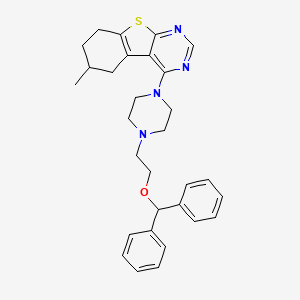 molecular formula C30H34N4OS B3987787 4-{4-[2-(diphenylmethoxy)ethyl]-1-piperazinyl}-6-methyl-5,6,7,8-tetrahydro[1]benzothieno[2,3-d]pyrimidine 