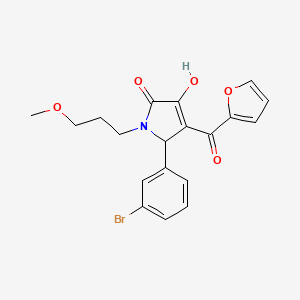 molecular formula C19H18BrNO5 B3987793 5-(3-bromophenyl)-4-(2-furoyl)-3-hydroxy-1-(3-methoxypropyl)-1,5-dihydro-2H-pyrrol-2-one 