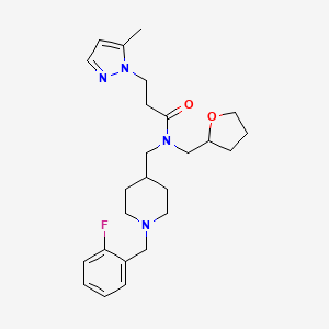 N-{[1-(2-fluorobenzyl)-4-piperidinyl]methyl}-3-(5-methyl-1H-pyrazol-1-yl)-N-(tetrahydro-2-furanylmethyl)propanamide