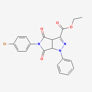 molecular formula C20H16BrN3O4 B3987803 ethyl 5-(4-bromophenyl)-4,6-dioxo-1-phenyl-1,3a,4,5,6,6a-hexahydropyrrolo[3,4-c]pyrazole-3-carboxylate 