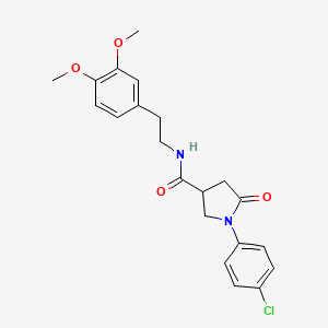 molecular formula C21H23ClN2O4 B3987825 1-(4-chlorophenyl)-N-[2-(3,4-dimethoxyphenyl)ethyl]-5-oxo-3-pyrrolidinecarboxamide 