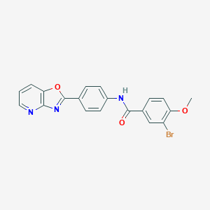 molecular formula C20H14BrN3O3 B398785 3-bromo-4-methoxy-N-(4-[1,3]oxazolo[4,5-b]pyridin-2-ylphenyl)benzamide 