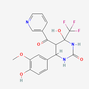 4-hydroxy-6-(4-hydroxy-3-methoxyphenyl)-5-(3-pyridinylcarbonyl)-4-(trifluoromethyl)tetrahydro-2(1H)-pyrimidinone