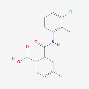 molecular formula C16H18ClNO3 B3987894 6-{[(3-chloro-2-methylphenyl)amino]carbonyl}-4-methyl-3-cyclohexene-1-carboxylic acid 