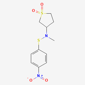 molecular formula C11H14N2O4S2 B3987897 3-{methyl[(4-nitrophenyl)thio]amino}tetrahydrothiophene 1,1-dioxide 