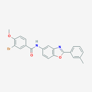 molecular formula C22H17BrN2O3 B398790 3-bromo-4-methoxy-N-[2-(3-methylphenyl)-1,3-benzoxazol-5-yl]benzamide 