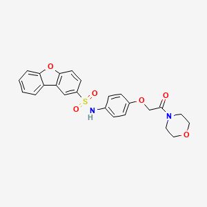 molecular formula C24H22N2O6S B3987915 N-{4-[2-(4-morpholinyl)-2-oxoethoxy]phenyl}dibenzo[b,d]furan-2-sulfonamide 