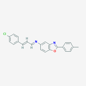 molecular formula C23H17ClN2O B398792 N-[3-(4-chlorophenyl)-2-propenylidene]-N-[2-(4-methylphenyl)-1,3-benzoxazol-5-yl]amine 