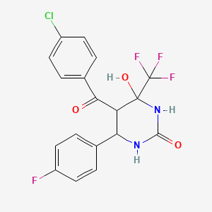 5-(4-chlorobenzoyl)-6-(4-fluorophenyl)-4-hydroxy-4-(trifluoromethyl)tetrahydro-2(1H)-pyrimidinone