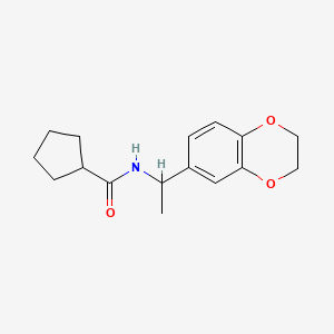 molecular formula C16H21NO3 B3987938 N-[1-(2,3-dihydro-1,4-benzodioxin-6-yl)ethyl]cyclopentanecarboxamide 