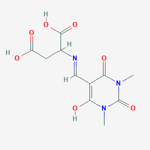 molecular formula C11H13N3O7 B398794 N-[(1,3-dimethyl-2,4,6-trioxotetrahydro-5(2H)-pyrimidinylidene)methyl]aspartic acid 