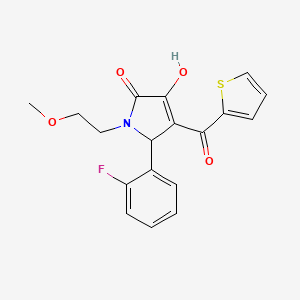 molecular formula C18H16FNO4S B3987947 5-(2-fluorophenyl)-3-hydroxy-1-(2-methoxyethyl)-4-(2-thienylcarbonyl)-1,5-dihydro-2H-pyrrol-2-one 