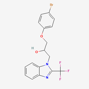 molecular formula C17H14BrF3N2O2 B3987955 1-(4-bromophenoxy)-3-[2-(trifluoromethyl)-1H-benzimidazol-1-yl]-2-propanol 