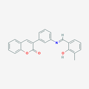molecular formula C23H17NO3 B398797 3-{3-[(2-hydroxy-3-methylbenzylidene)amino]phenyl}-2H-chromen-2-one 