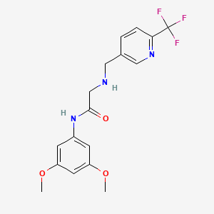 molecular formula C17H18F3N3O3 B3987973 N-(3,5-dimethoxyphenyl)-2-({[6-(trifluoromethyl)pyridin-3-yl]methyl}amino)acetamide 