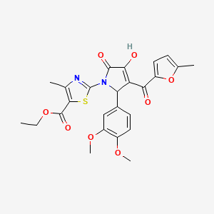 ethyl 2-[2-(3,4-dimethoxyphenyl)-4-hydroxy-3-(5-methyl-2-furoyl)-5-oxo-2,5-dihydro-1H-pyrrol-1-yl]-4-methyl-1,3-thiazole-5-carboxylate