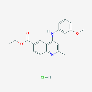 molecular formula C20H21ClN2O3 B3988007 ethyl 4-[(3-methoxyphenyl)amino]-2-methyl-6-quinolinecarboxylate hydrochloride 